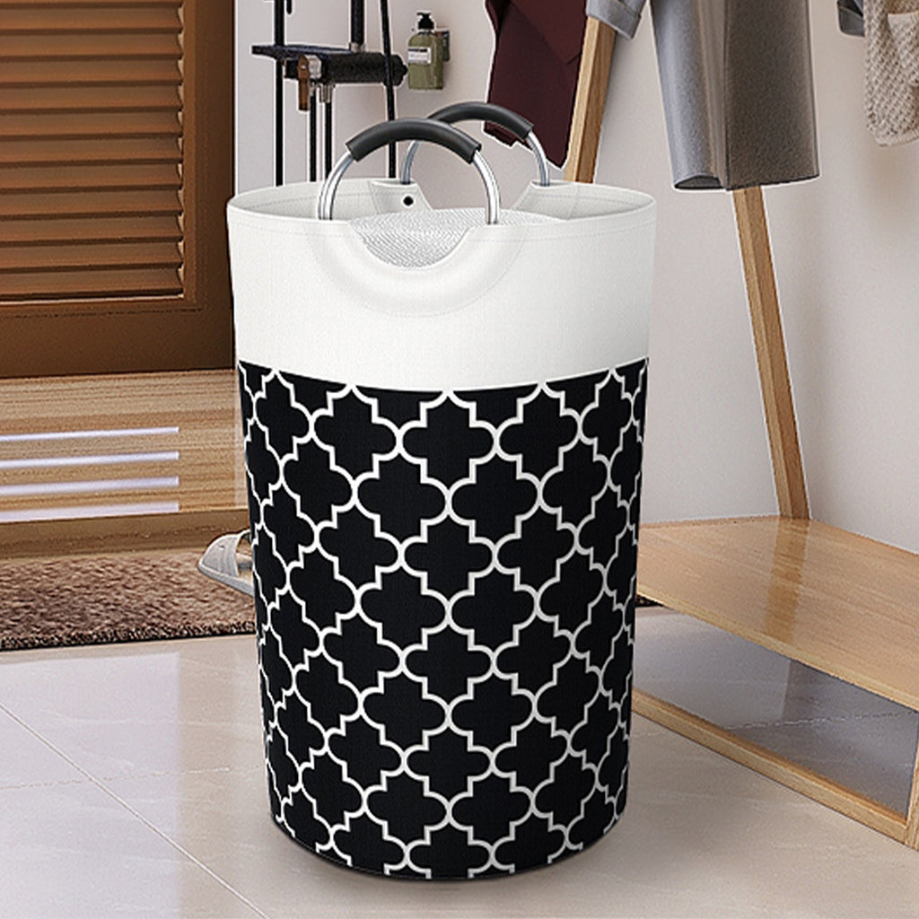 75L Collapsible Laundry Hamper with Handles – Black