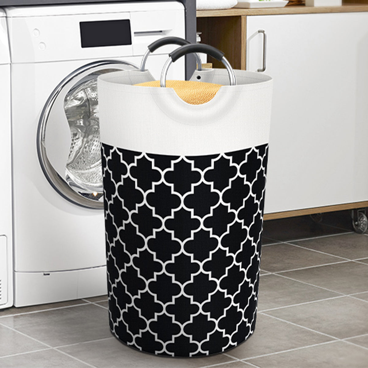 75L Collapsible Laundry Hamper with Handles – Black