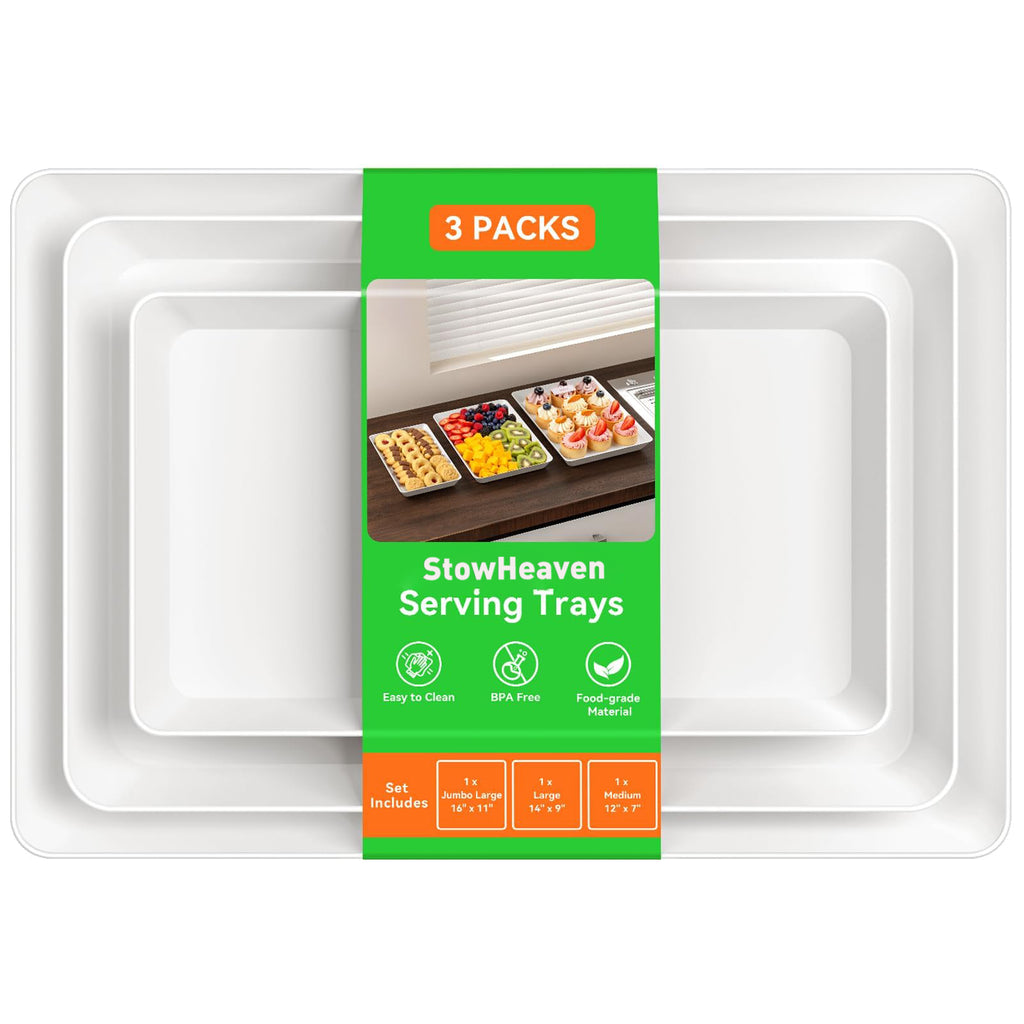 3-Piece Stackable Serving Tray Set – 3 Sizes
