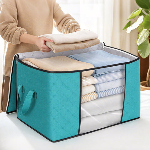 90L Large Blanket Storage Bags with Clear Window – 3 Pack