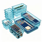 15-Piece Clear Drawer Organizer Set – 4 Sizes
