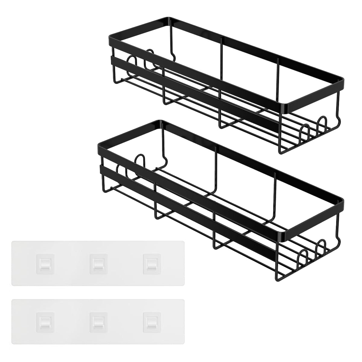 Adhesive Shower Caddy Set – 2 Pack, No Drilling Required